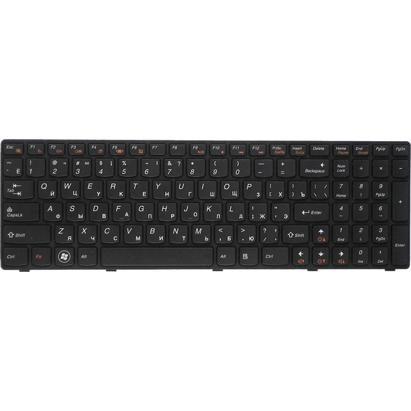 Клавиатура для ноутбука Lenovo IdeaPad G580, G585, N580, N585, Z580, Z585, black, frame, rus-2245