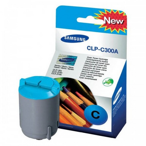 Оригинальный лазерный цветной картридж Samsung CLP-C300A Cyan-386