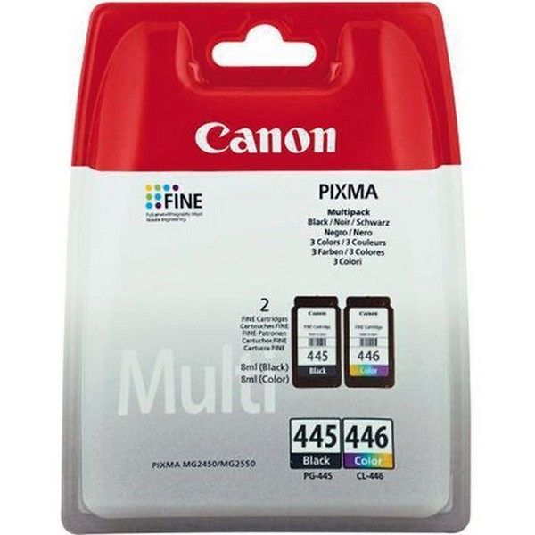 Комплект черного и цветного струйных картриджей Canon PG-445 и CL-446 Multipack (8283B004)-1452